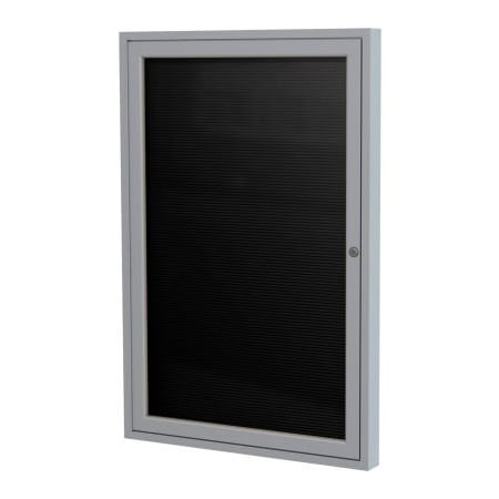 Ghent Enclosed Letter Board - 1 Door - Black Letterboard W/Silver Frame - 36 X 30